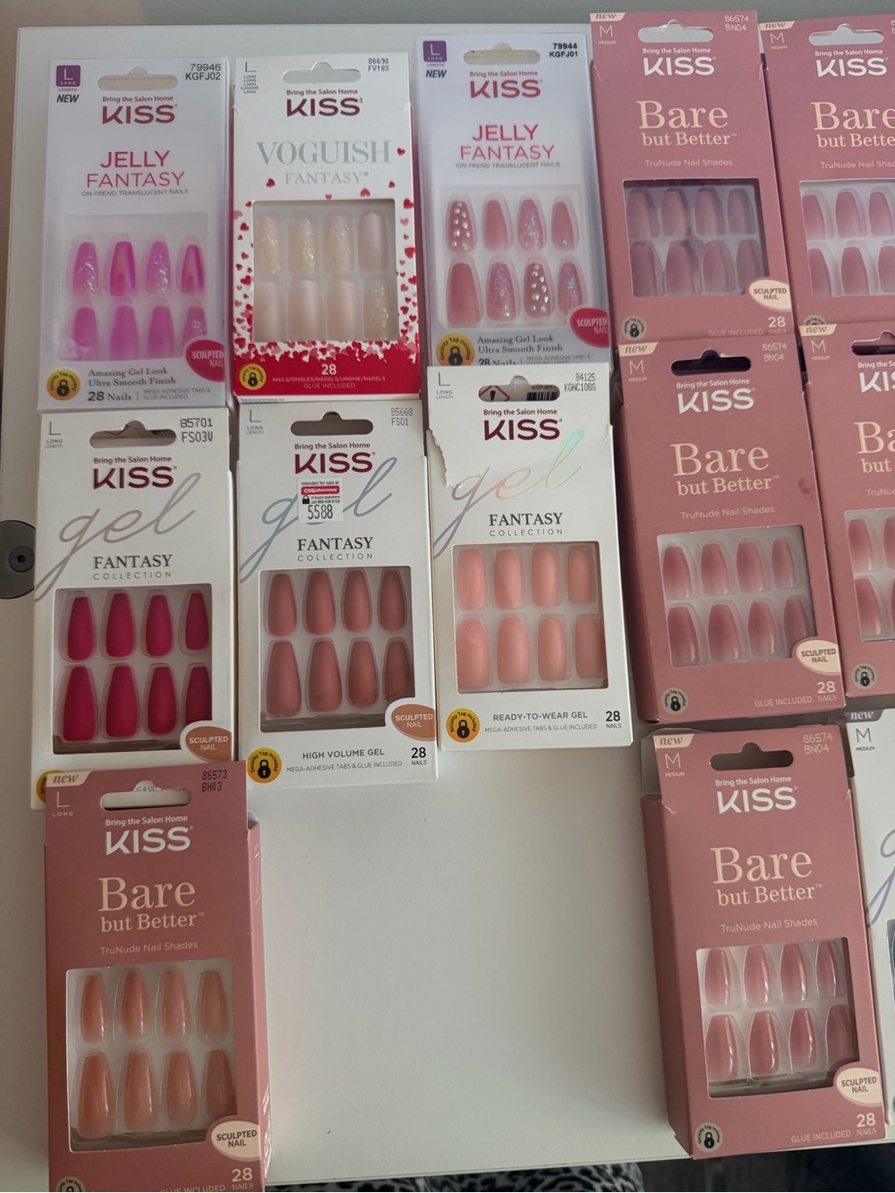 Kiss Assorted Press-On Nails - Pink, Nude, White, Blue, Green & Purple Mix - Picture 4 of 4